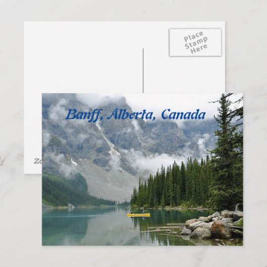 Gele Kano, Banff, Alberta, Canada Briefkaart (Voorkant / Achterkant)