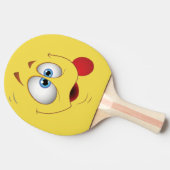 Gele kant glimlachen - Fun Kinder design Tafeltennisbatje (Zijkant)