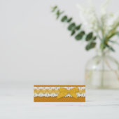 Gele kant lint boog girly visitekaartjes (Staand voorkant)