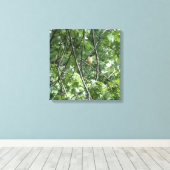 Gele kardinaal canvas afdruk (Insitu (Houten vloer))