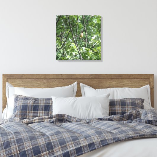 Gele kardinaal canvas afdruk (Insitu (Slaapkamer))