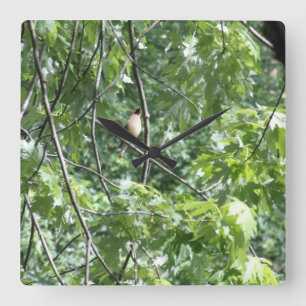 Gele kardinaal vierkante klok