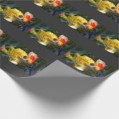 Gele karperkoi en goudvis op het wateroppervlak cadeaupapier (Hoek)