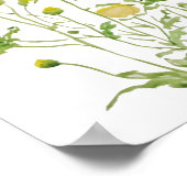 gele kartonnen bloemen waterverf poster (Hoek)