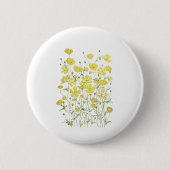 gele kartonnen bloemen waterverf ronde button 5,7 cm (Voorkant)