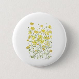 gele kartonnen bloemen waterverf ronde button 5,7 cm