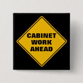 Gele kast voor klassiek wegbord vierkante button 5,1 cm (Voorkant)