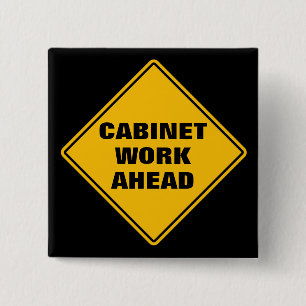 Gele kast voor klassiek wegbord vierkante button 5,1 cm