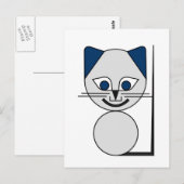 Gele kat briefkaart (Voorkant / Achterkant)