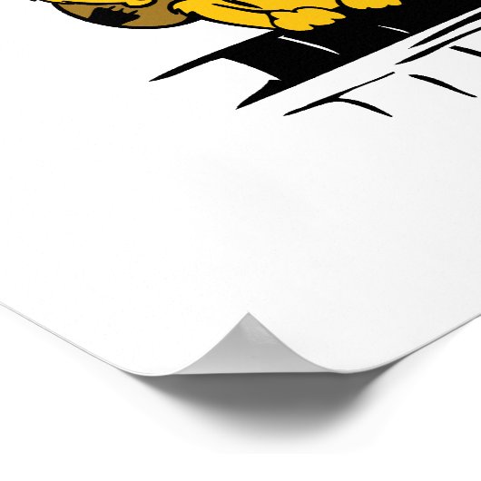 gele kat die gitaar speelt en zingt poster (Hoek)