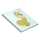 Gele kat met blauw Notitieboek Ogen Uw kleurtekst (Rechterzijde)
