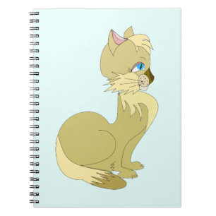 Gele kat met blauw Notitieboek Ogen Uw kleurtekst