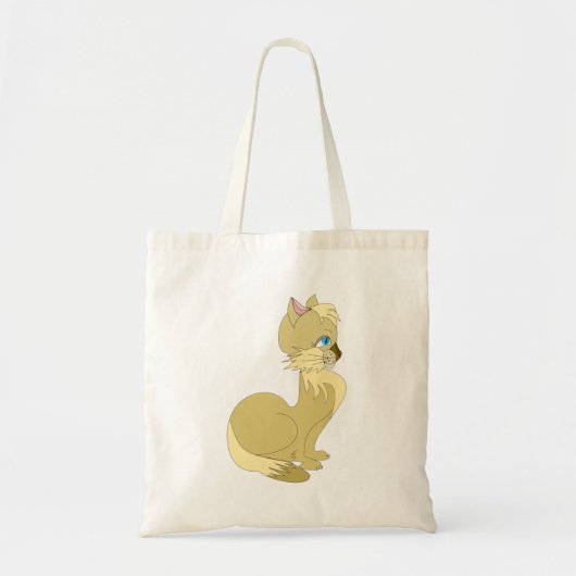 Gele kat met blauwe ogen Canvas tas (Voorkant)