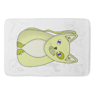 Gele kat met Hoesje van Naughty Smile Duvet Badmat