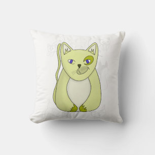 Gele kat met Hoesje van Naughty Smile Duvet Kussen