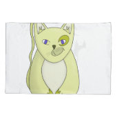 Gele kat met Hoesje van Naughty Smile Duvet Kussensloop (Achterkant)