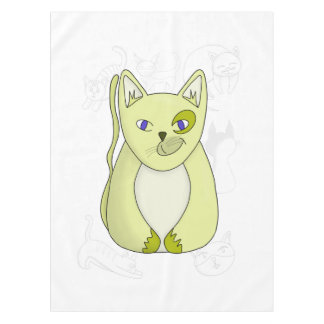 Gele kat met Hoesje van Naughty Smile Duvet Tafelkleed