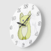 Gele kat met Naughty Smile Grote Klok (Hoek)