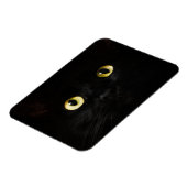 Gele kat-ogen, zwarte kat, zwarte achtergrond magneet (Linkerzijde)