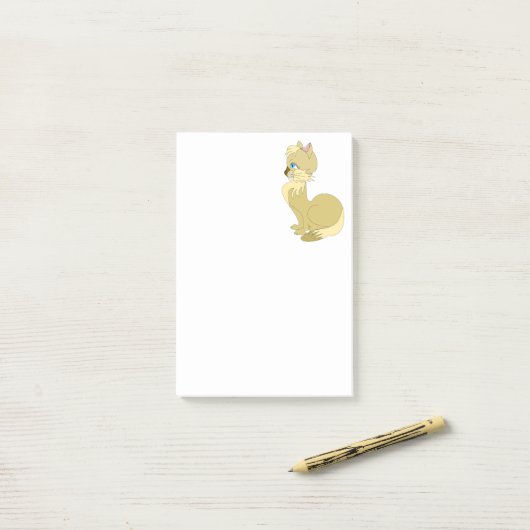 Gele Kat Post-it® Notities Notes (Op bureau)