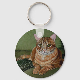 Gele kat sleutelhanger