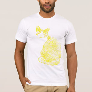 Gele kat t-shirt