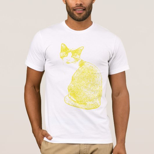 Gele kat t-shirt (Voorkant)