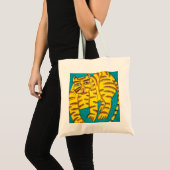 Gele kat tote bag (Voorkant (product))