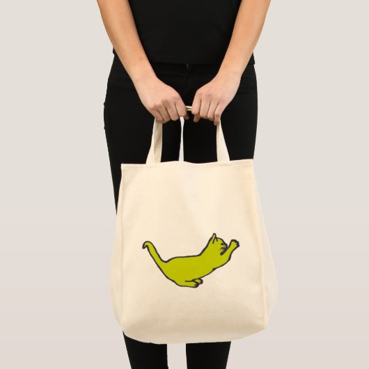 Gele Kat zak Tote Bag (Voorkant (product))