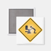 Gele kater waarschuwingsteken magneet (Voorkant / Achterkant)