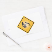 Gele kater waarschuwingsteken rechthoekige sticker (Envelop)