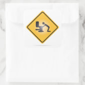 Gele kater waarschuwingsteken sticker (Tas)