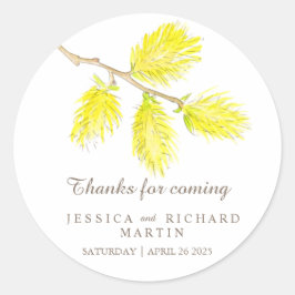 Gele katjes lente dank u bruiloft sticker