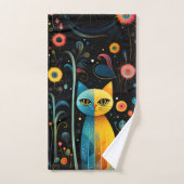 Gele katten bad handdoek (Handdoek)