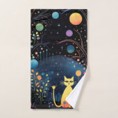 Gele katten bad handdoek (Handdoek)