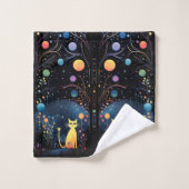 Gele katten bad handdoek (Wasdoekje)