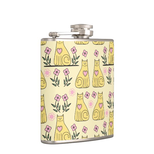 Gele katten heupfles (Rechts)