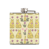 Gele katten heupfles (Achterkant)