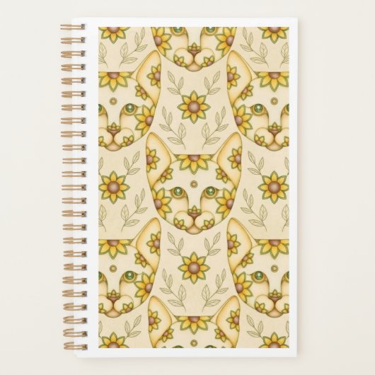 GELE KATTEN met BLOEMEN Planner (Voorkant)
