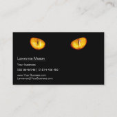 Gele katten, ogen, zwart Visitekaartje (Achterkant)