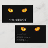 Gele katten, ogen, zwart Visitekaartje (Voorkant / Achterkant)