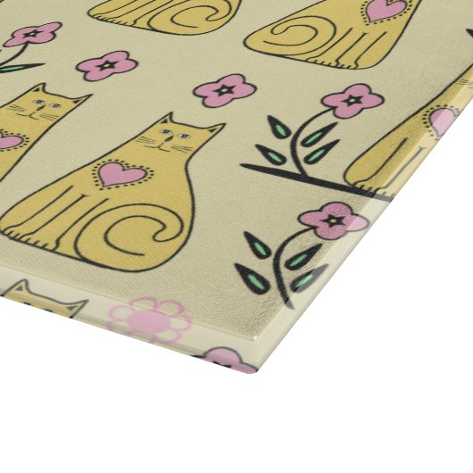 Gele katten snijplank (Hoek)