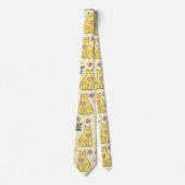 Gele katten stropdas (Voorkant)
