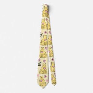 Gele katten stropdas