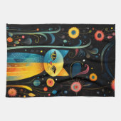 Gele katten theedoek (Horizontaal)