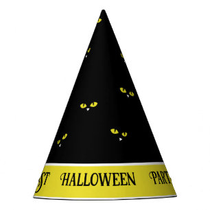 Gele kattenogen op zwart best Halloween-feest Feesthoedjes