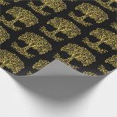 Gele Keltische levensboom Cadeaupapier (Hoek)