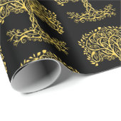 Gele Keltische levensboom Cadeaupapier (Rol Hoek)