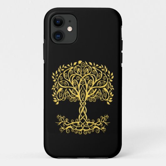 Gele Keltische levensboom Case-Mate iPhone Case (Achterkant)