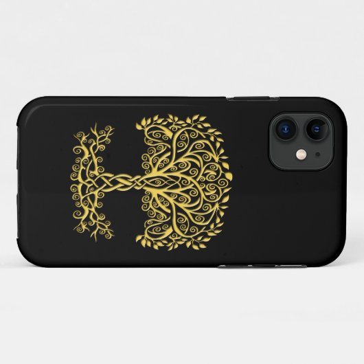 Gele Keltische levensboom Case-Mate iPhone Case (Achterkant (horizontaal))